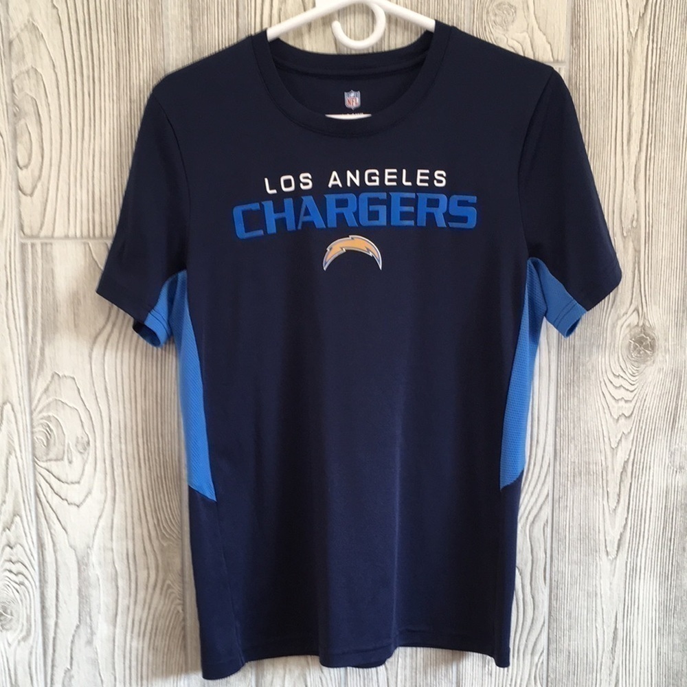 NFL Los Angeles Chargers Boys Large Performance Graphic Tee Shirt Blue L 14/16